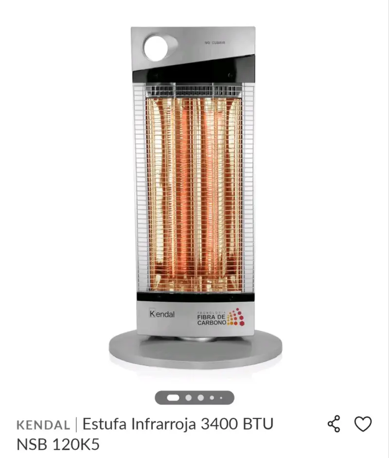 Estufa infrarroja Kendal 3400 BTU