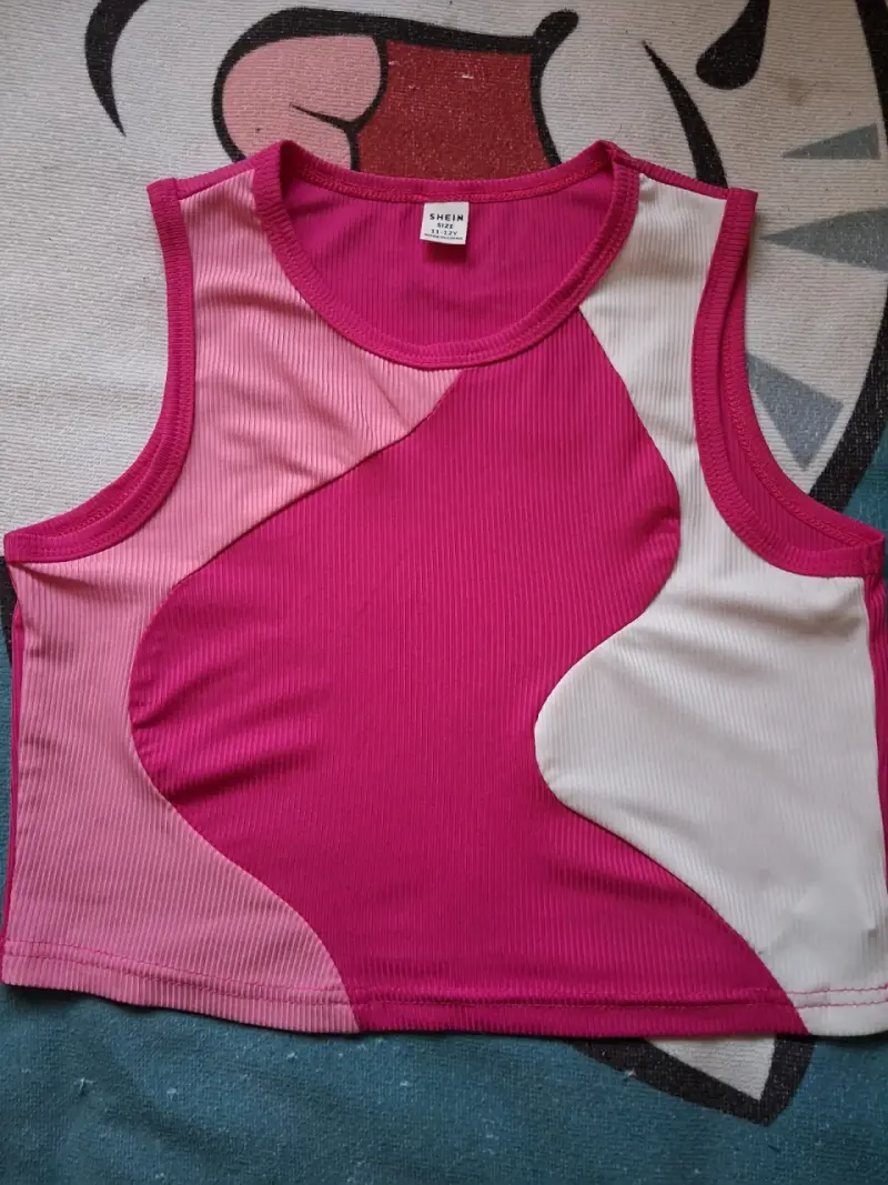 Polera sin mangas rosa Shein - 1