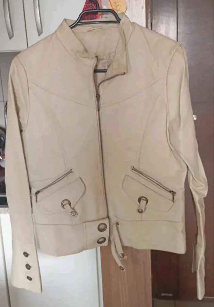 Chaqueta Cuero Natural Mujer - 1