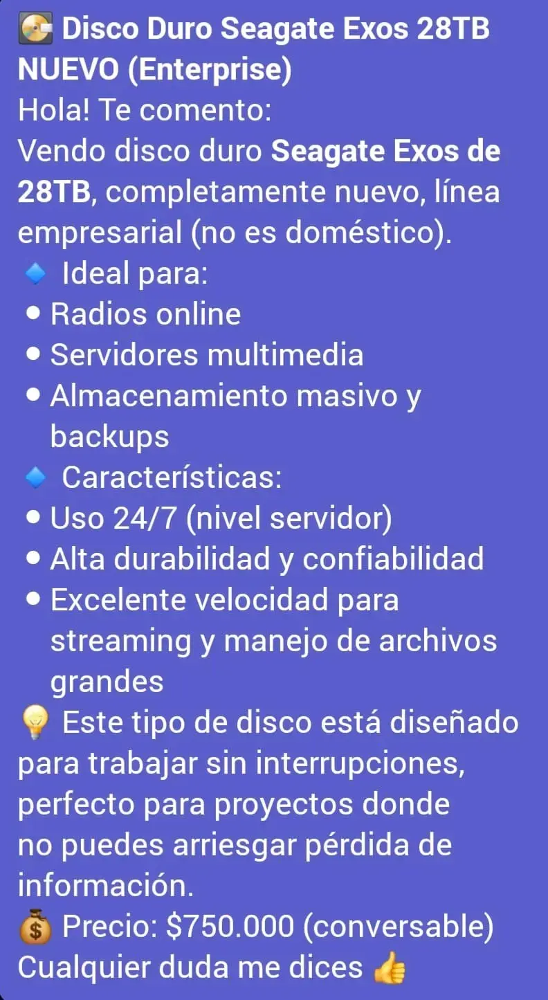 Disco duro Seagate 28TB recertificado - 2