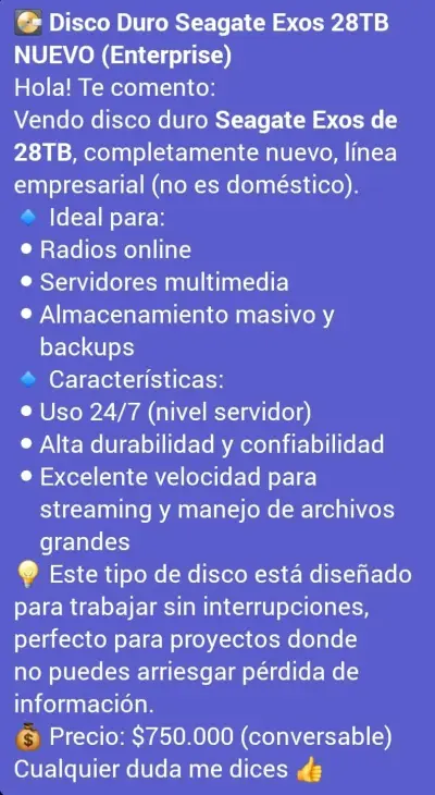 Disco duro Seagate 28TB recertificado - miniatura 2