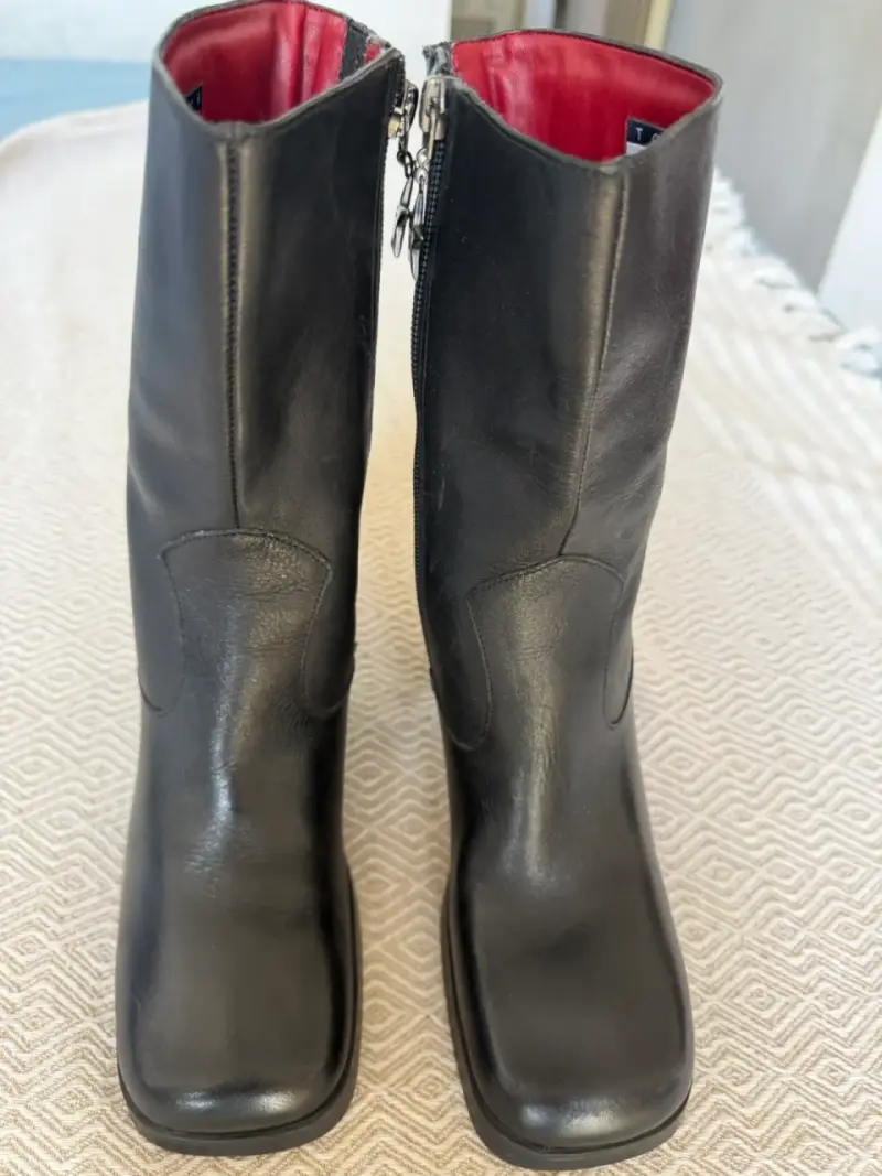 Botas TOMMY HILTIGER negras de cuero con tacón - 5