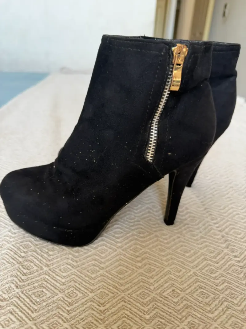 Botines negros con taco alto - 2