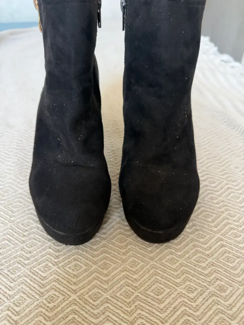 Botines negros con taco alto - 4