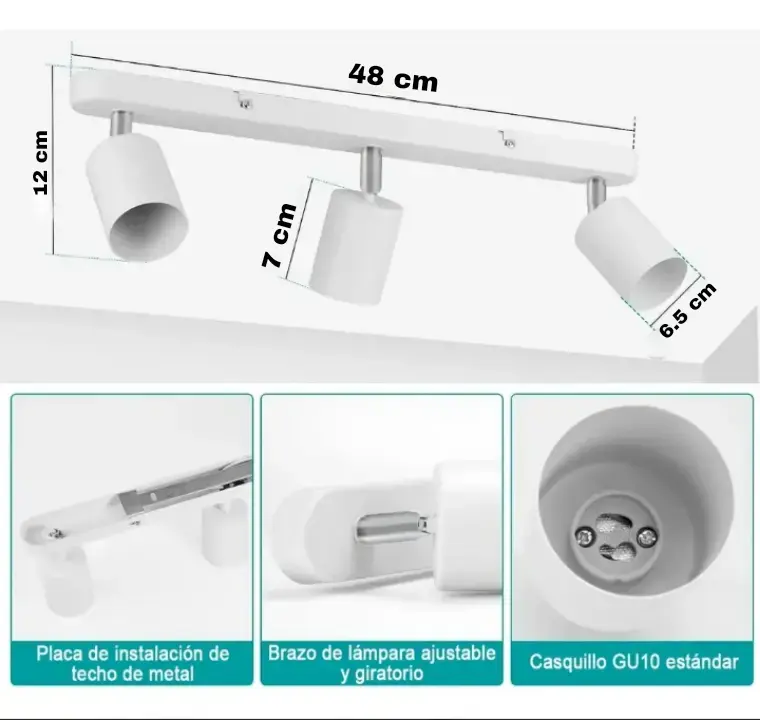 Lámpara de techo triple - 2