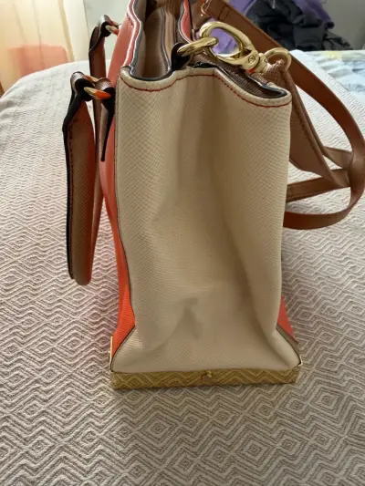 Bolso de mano naranja y beige ALDO. - miniatura 3