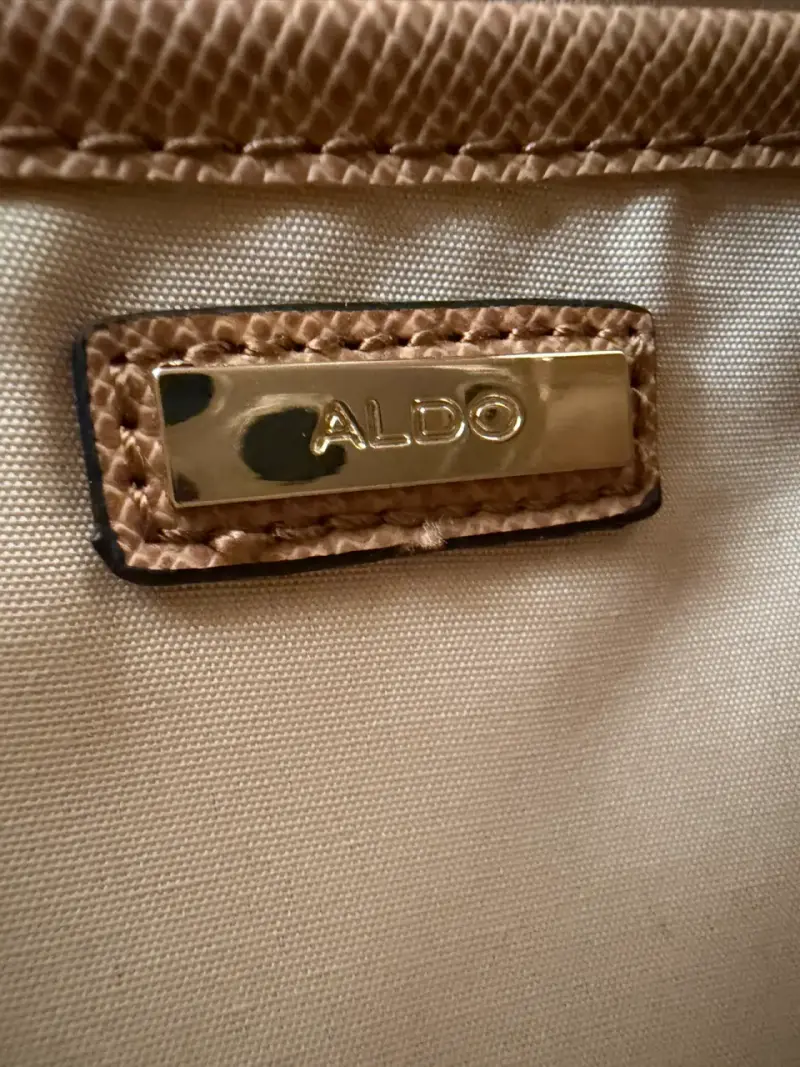 Bolso de mano naranja y beige ALDO. - 4