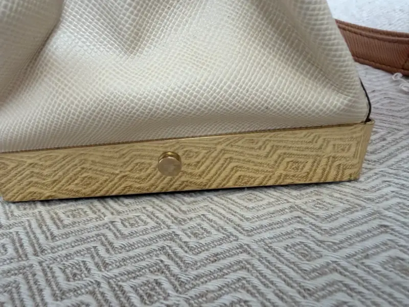 Bolso de mano naranja y beige ALDO. - 5
