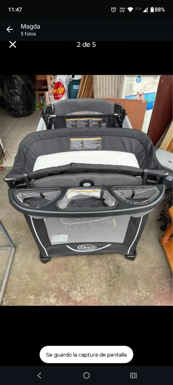 Cuna corral Graco negra con malla - 1