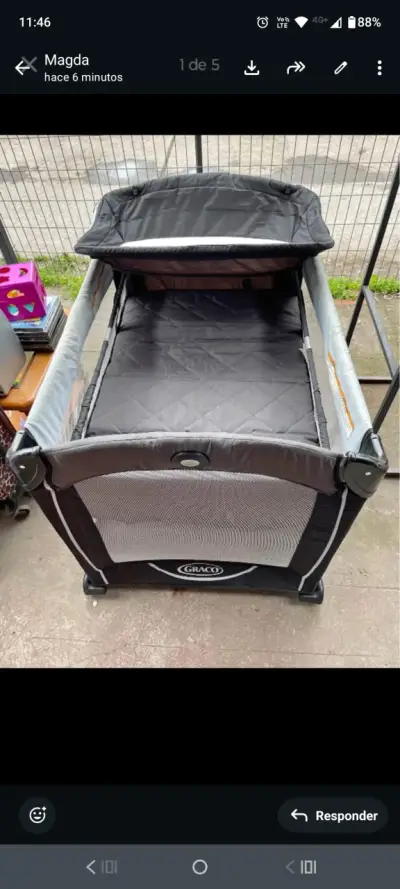 Cuna corral Graco negra con malla - miniatura 4