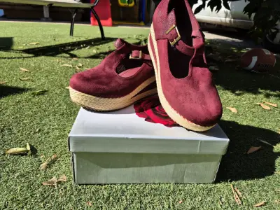 Zapatos plataforma burdeos mujer - miniatura 1