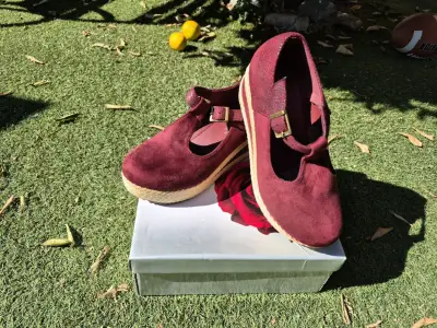 Zapatos plataforma burdeos mujer - miniatura 2