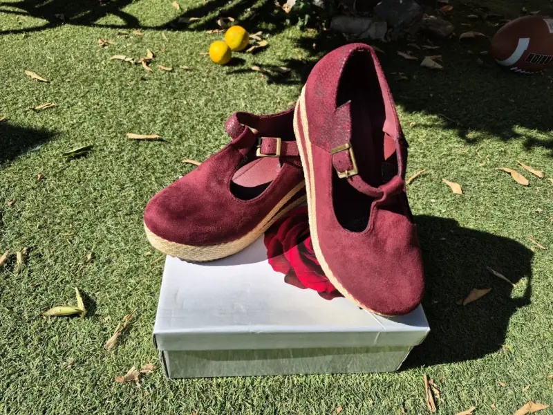 Zapatos plataforma burdeos mujer - 3