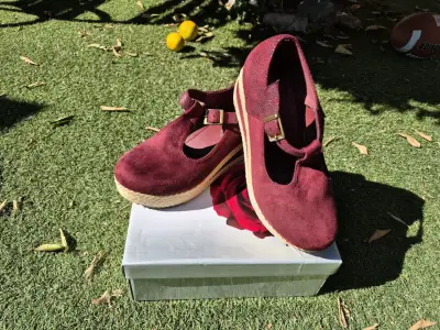 Zapatos plataforma burdeos mujer - miniatura 3