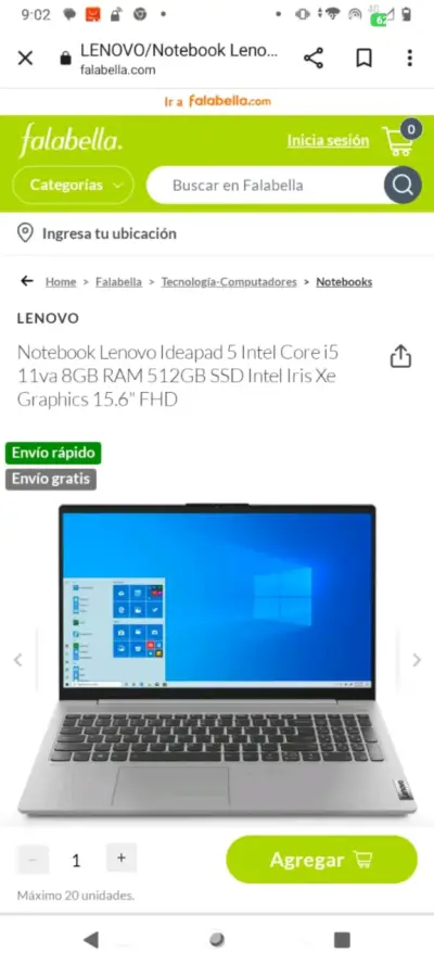 Notebook Lenovo Ideapad 5 Intel i5 - miniatura 1