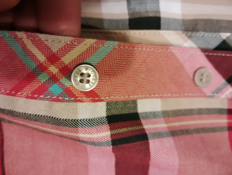 Camisa a cuadros roja y beige - 4