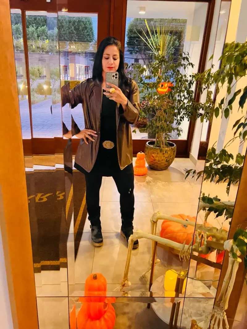 Chaqueta larga marrón