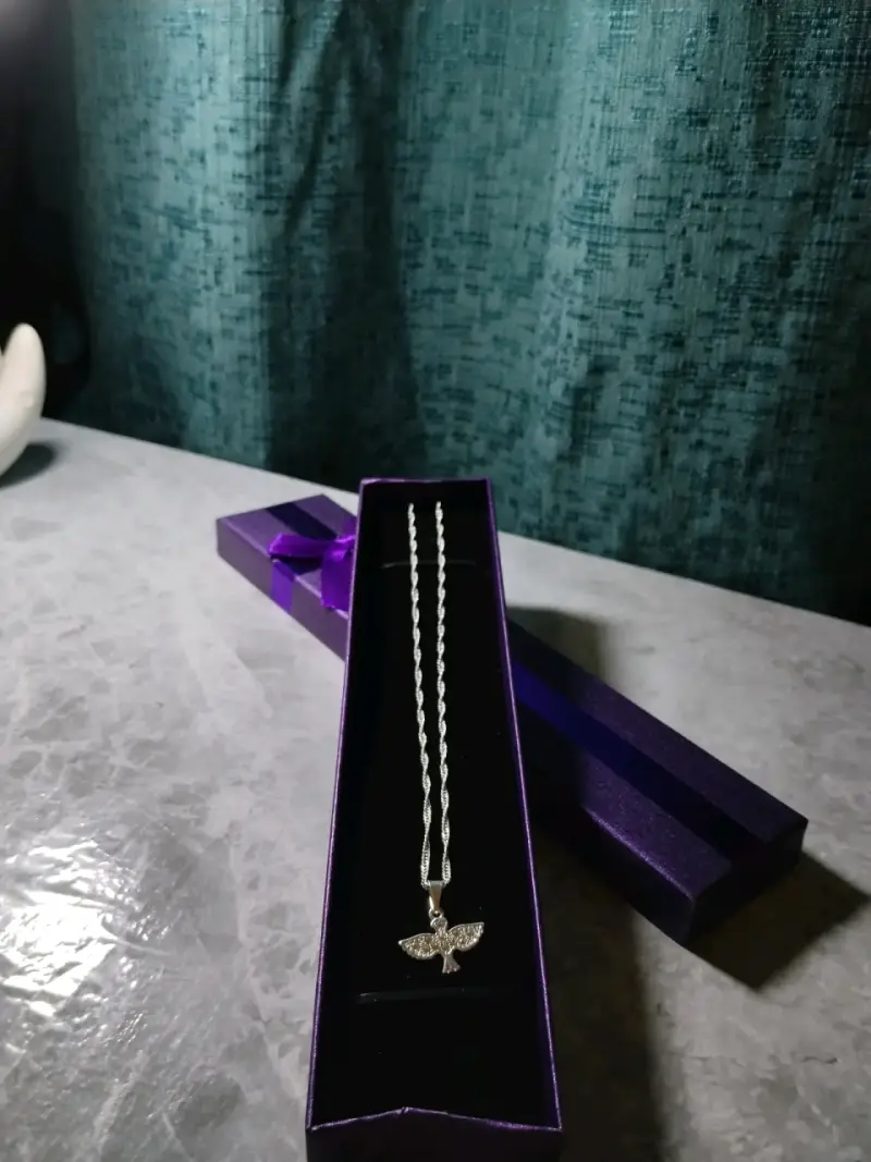 Collar plata con dije azul - 2