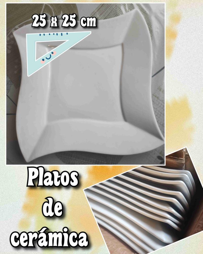 Platos de cerámica cuadrados