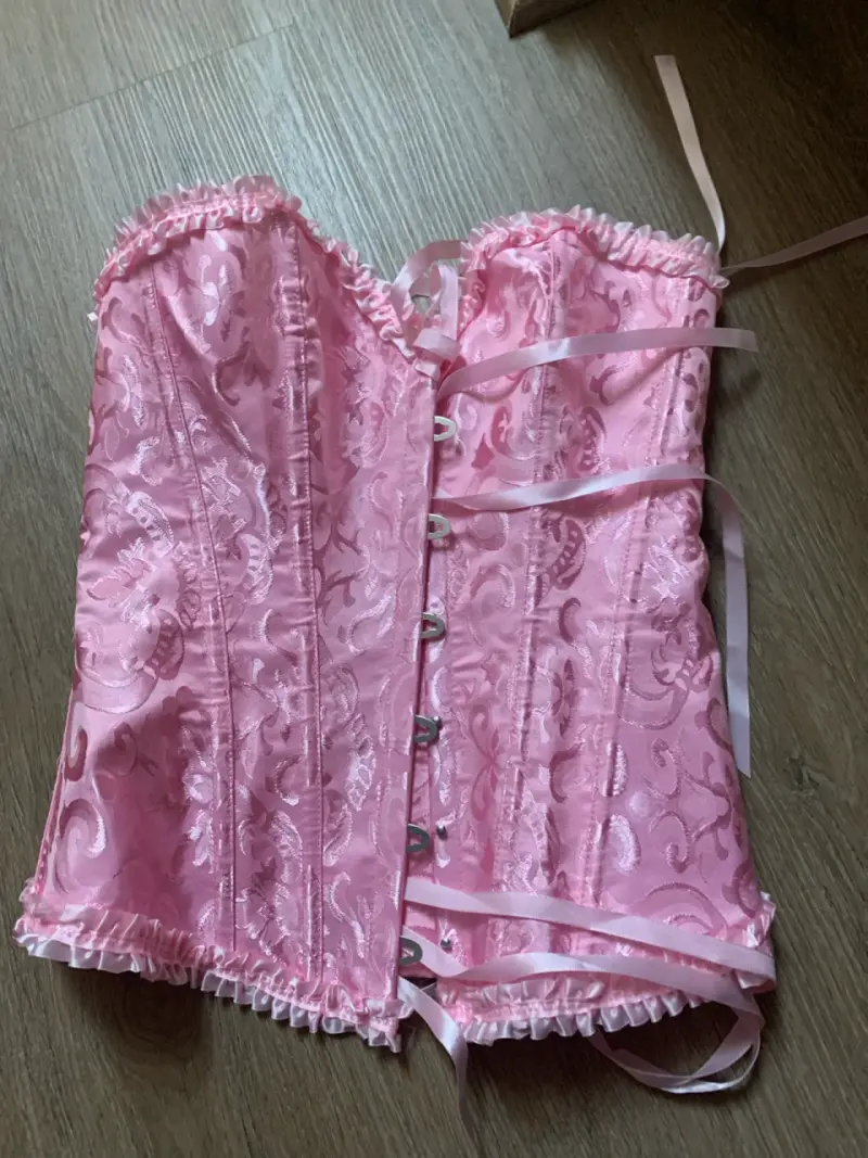 Corset rosa con encaje - 1