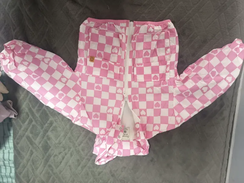 Cortavientos infantil rosa a cuadros