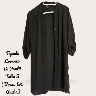 Abrigo negro con forro beige - miniatura 2