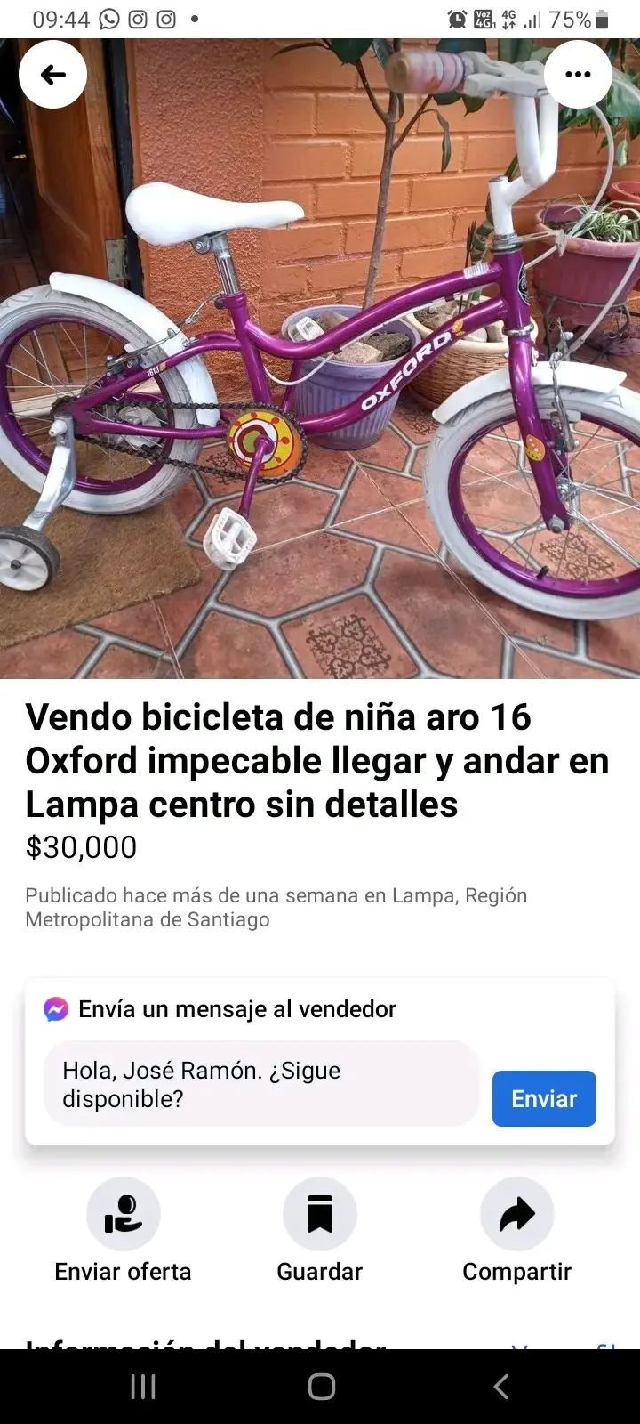 Bicicleta de niña Oxford aro 16