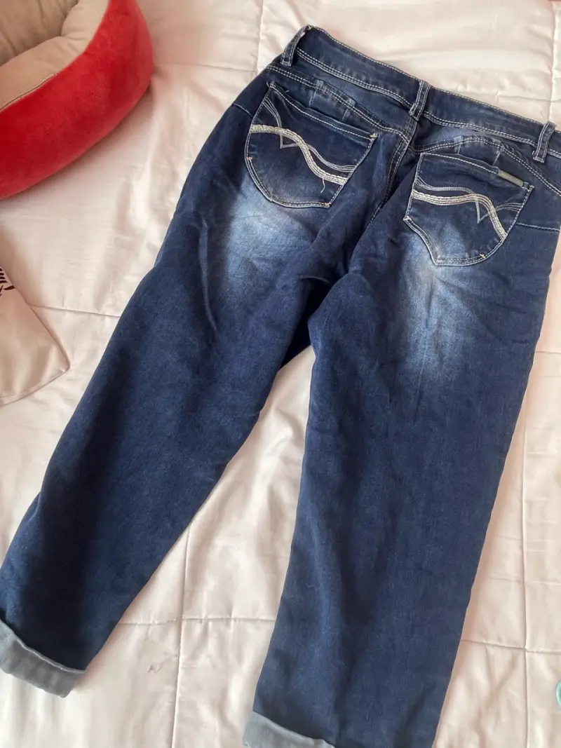 Jeans pescador azul desgastado - 2