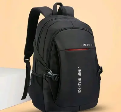 Mochila negra con logo Jingpin - miniatura 1