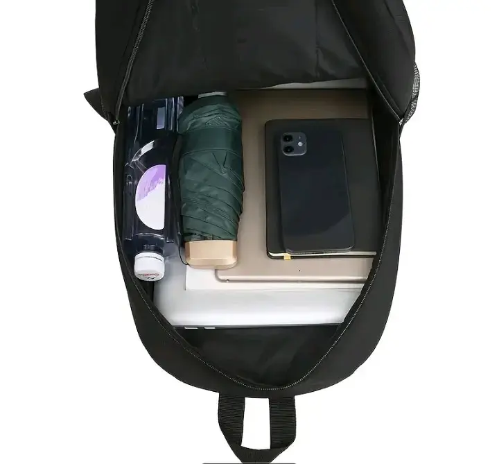 Mochila negra con logo Jingpin - 5