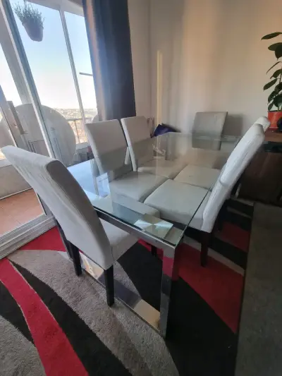 Mesa comedor vidrio con 6 sillas - miniatura 1
