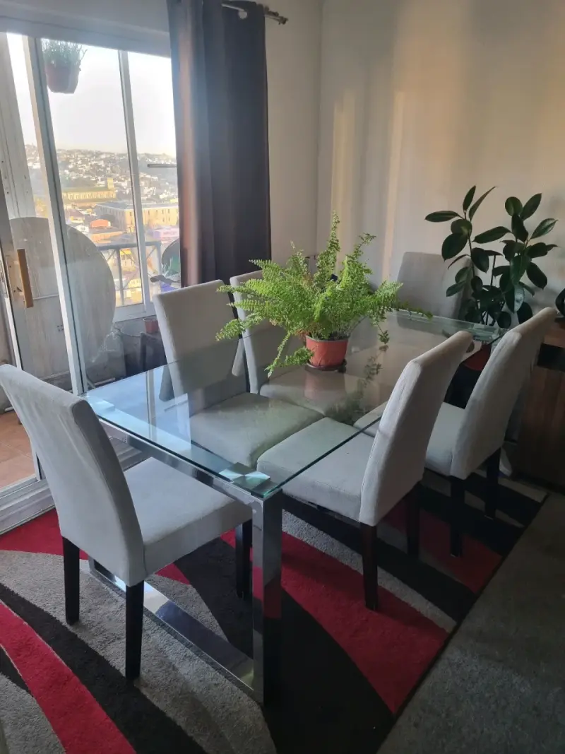Mesa comedor vidrio con 6 sillas - 3