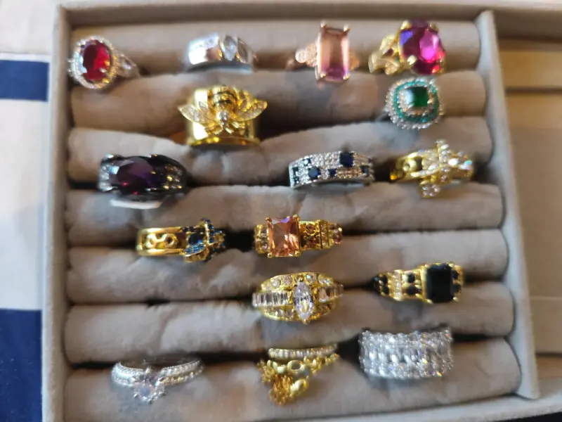 Colgantes de cadena dorados anillos hombre mujer - 8