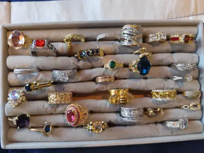 Colgantes de cadena dorados anillos hombre mujer - miniatura 11