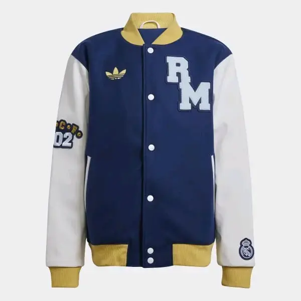Chaqueta varsity azul con logo - 4
