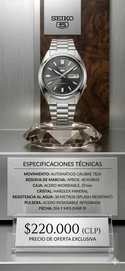 Reloj Seiko 5 automático acero - miniatura 1