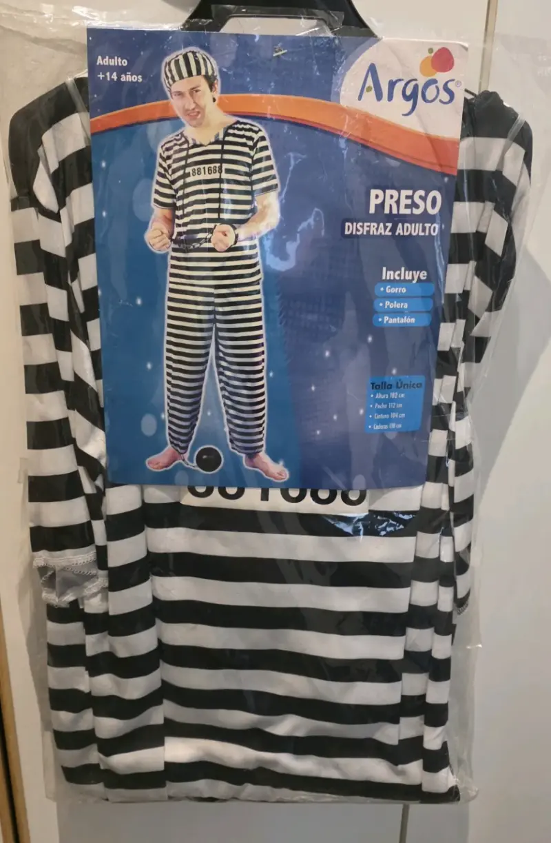 Disfraz adulto de preso - 1