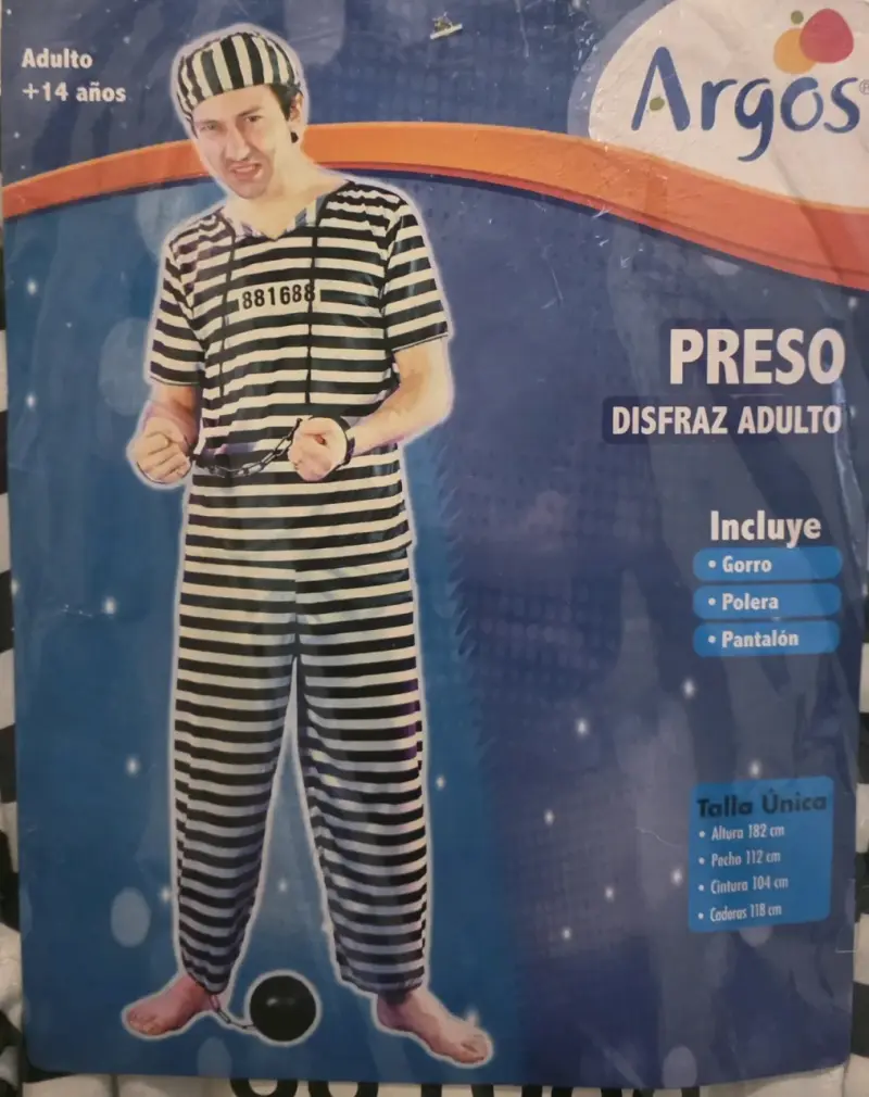 Disfraz adulto de preso - 2