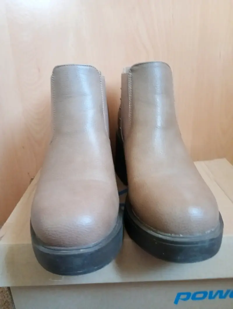 Botines camel con tacón ancho - 2