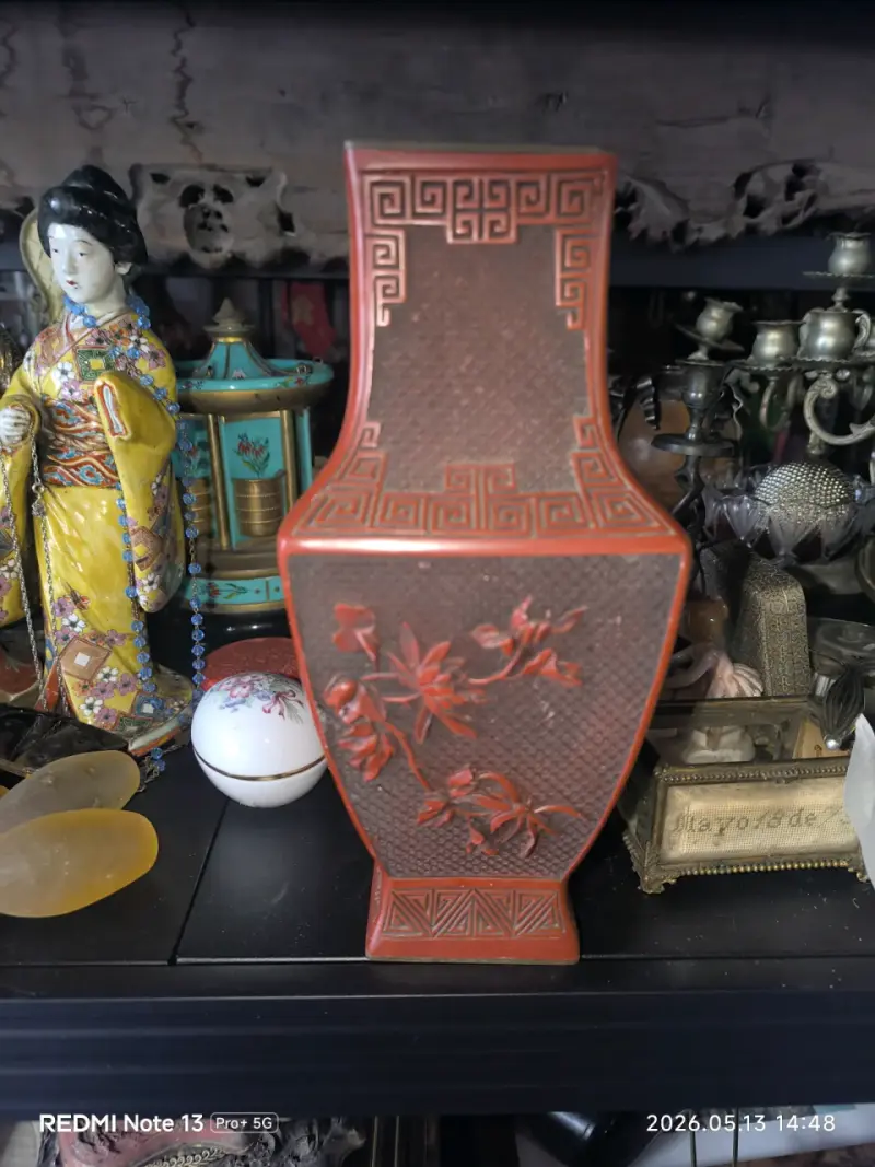 Jarrón decorativo rojo antiguo - 2