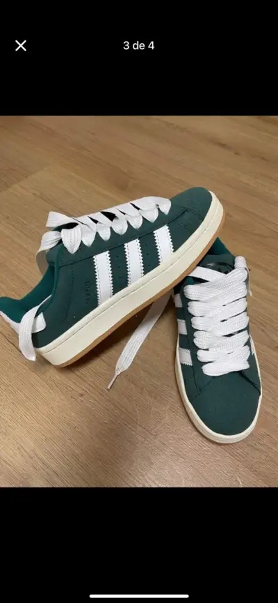 Zapatillas verdes Campus con blanco - miniatura 1