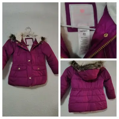 Parka morada infantil con capucha - miniatura 1