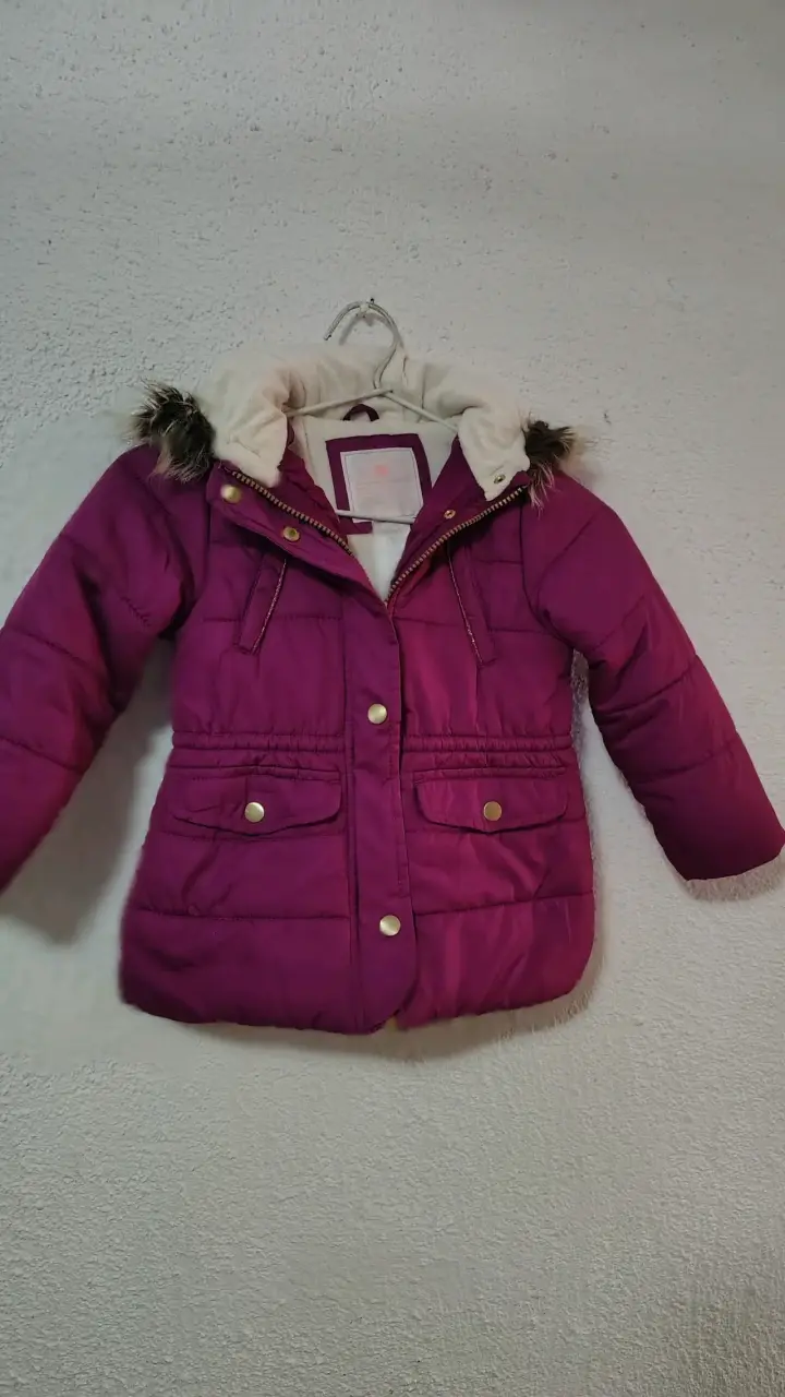 Parka morada infantil con capucha - 2