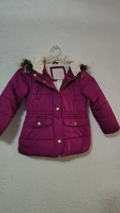 Parka morada infantil con capucha - miniatura 2