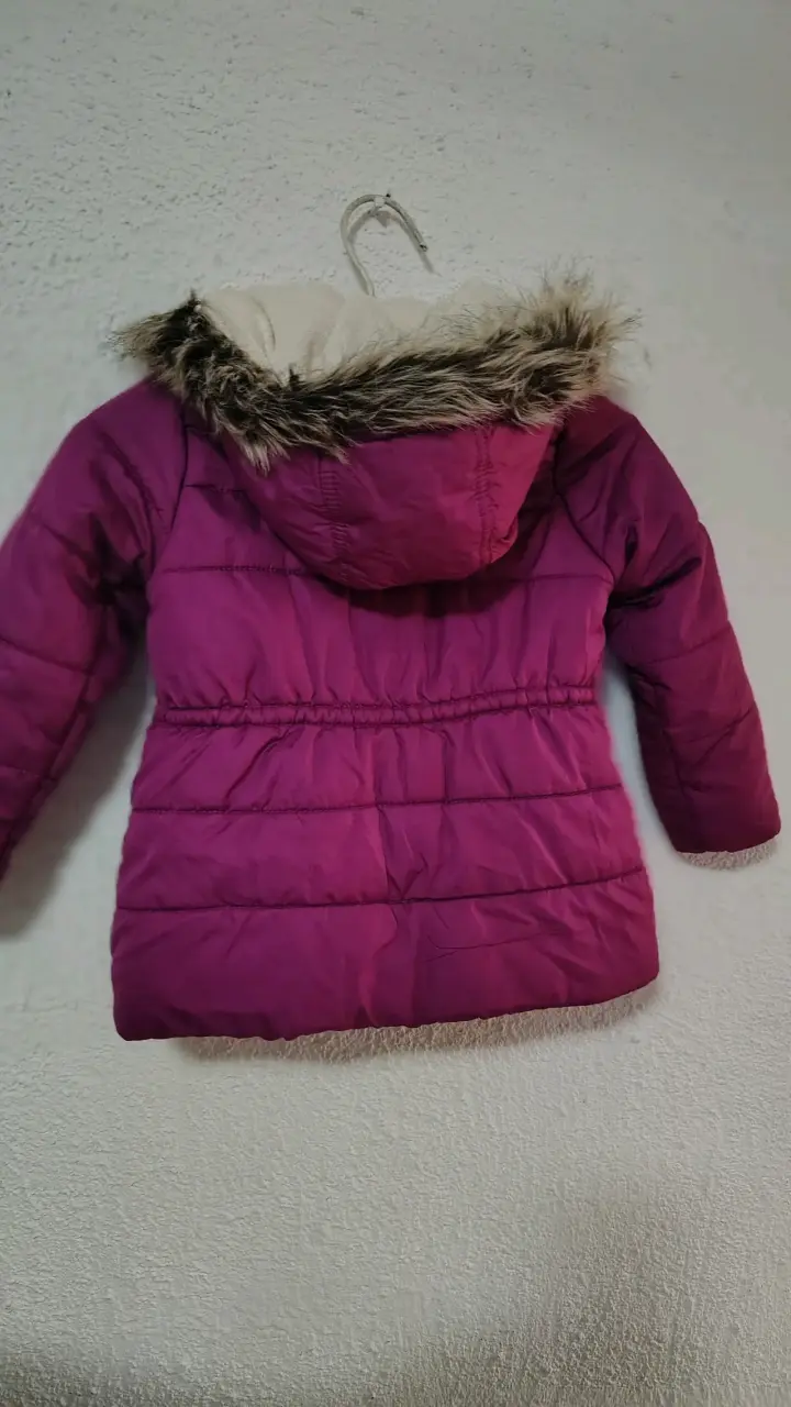 Parka morada infantil con capucha - 3