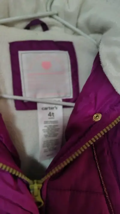 Parka morada infantil con capucha - miniatura 4