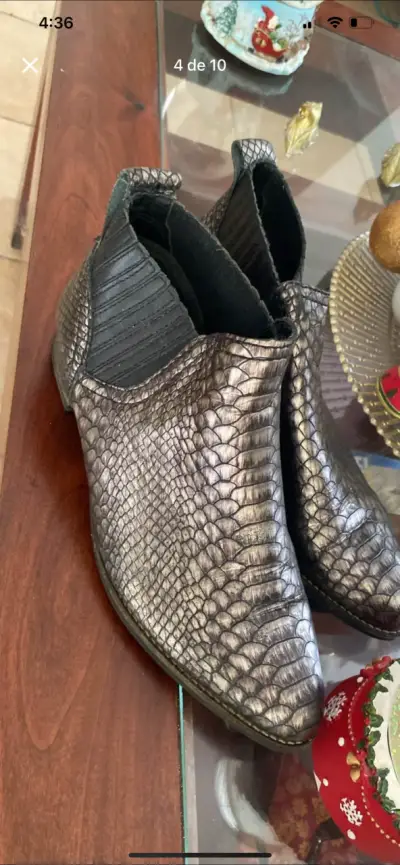 Botines plateados texturizados - miniatura 1