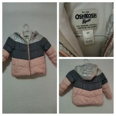 Parka Oshkosh gris y rosa - miniatura 1