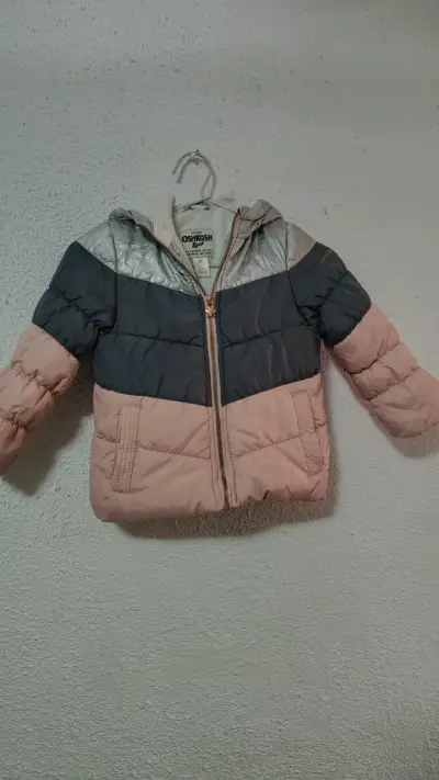 Parka Oshkosh gris y rosa - miniatura 2