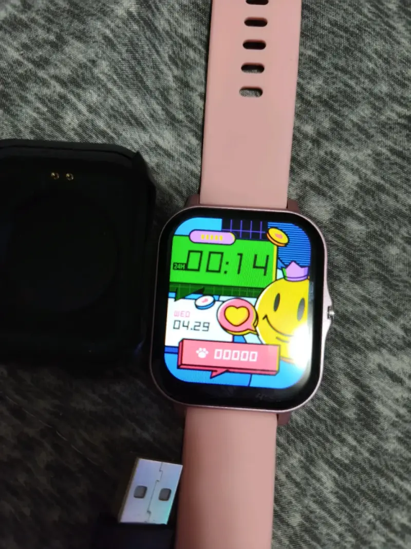 Smartwatch rosa con cargador - 1